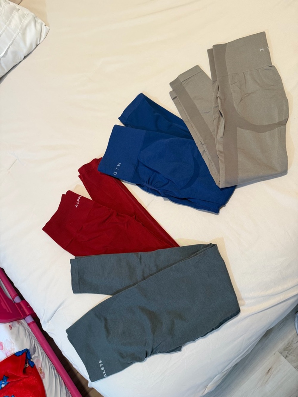 Athletic Leggings - Blue, Red, Gray, Taupe
